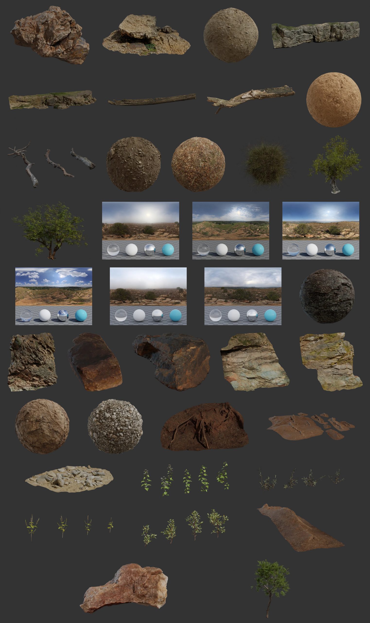 Blender工程文件翠绿的小径小瀑布